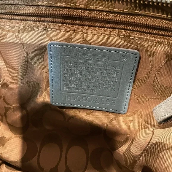 Coach Legacy Gallery Suede Tote Bag Blue | Silver Hardware | F1050-8E93 - Picture 8 of 9